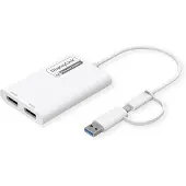 Roline Multi-DisplayLink Adapter USB Typ A+C - 2x DP, 4K