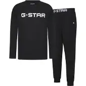 G-Star Pyjama "STONE, LONG SLEEVE T-SHIRT & CUFFED PANTS SLEEP SET" Set, 2 tlg. in elastischer Baumwoll-Qualität, Regular Fit