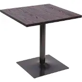MCW Bistrotisch MCW-H10, Bartisch Thekentisch, Industrial Gastro Metall Ulme Massivholz MVG 70x70cm dunkelbraun