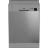 Beko DVN06430X, Freistehend, Standardgröße (60 cm), Edelstahl, Schwarz, Edelstahl, Tasten, Drehregler, LED