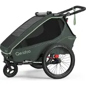 Qeridoo Kidgoo 2- Kinderfahrradanhänger für 2 Kinder, Farbe: Forest Green
