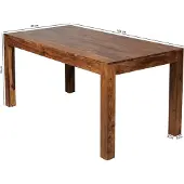 Wohnling Esszimmertisch MUMBAI 160x80x76 cm Sheesham Massivholz Esstisch Zeitlos Küchentisch Rechteckig Holztisch Esszimmer Schlicht