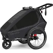 Qeridoo Kidgoo 1 - Kinderfahrradanhänger für 1 Kind, Farbe: Phantom Grey