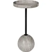 Zuiver Cocktail Beistelltisch Marmor/Eisen Grau/Schwarz Ø25x52 cm