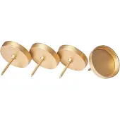 Novaliv 4x Kerzenpick flach 10cm GOLD ALUMINIUM Weihnachtskranz Kerzenständer Kerzenteller zum