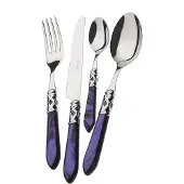 Casa Bugatti alc2 ms4265 Aladdin Cutlery Set 49Piece Tableware Stainless SteelABS Blue 52 x 375 x 16 cm