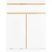 SoBuy Badezimmerschrank mit Wäschekorb und Schublade – Weißer Badschrank mit Tür, Schublade und Kippsystem, Badmöbel für kleines Badezimmer BZR79-W