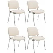 CLP 4er Set Stühle Ken Chrom Kunstleder I Gepolsterte Sitze I Stapelbar
