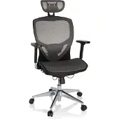 Hjh OFFICE VENUS ONE - High End Bürostuhl Silbergrau/Schwarz