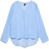 Vero Moda Blusenshirt "VMKAJA LS V-NECK FOLD-UP TOP WVN" mit Raglan-Ärmeln