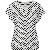 MADELEINE Kurzarmshirt "Blusenshirt Glanzshirt mit Streifenmuster" Diagonale Streifen