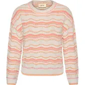Cartoon Strickpullover mit Rundhalsausschnitt in Cream/Orange | Gr.: 38