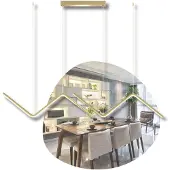 LED Solution Moderne, zickzackförmige goldene Deckenpendelleuchte mit integrierter LED-Beleuchtung für die Kücheninsel