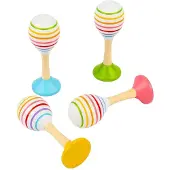 Bigjigs Holz Musikspielzeug Junior Maraca Set - buntes Baby und Kleinkind Spielzeug