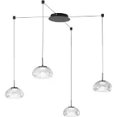 FABAS LUCE Glas Hängelampe Brena, dimmbar, klar / transparent, für Wohn- / Esszimmer, Glas, Modern, Pendelleuchte