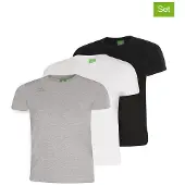Erima 3er-Set: Shirts in Grau/ Weiß/ Schwarz | Gr.: 152