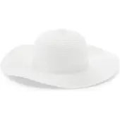 LASCANA Strohhut "Sonnenhut", Damen, weiß, Stroh, unifarben, Hüte Strohhut, Hut mit breiter Krempe, Sommerhut, Kopfbedeckung VEGAN
