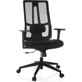 Hjh OFFICE Profi Bürostuhl TRAMORE BASE Ergonomischer Schreibtischstuhl mit Armlehnen Stoff / Netzstoff Schwarz Drehstuhl für Büro, Zuhause