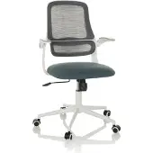 Hjh OFFICE Home Office Bürostuhl MIKO W ECO Schreibtischstuhl mit abklappbaren Armlehnen Stoff / Netzstoff Drehstuhl
