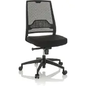 Hjh OFFICE Profi Bürostuhl PORTO ECO I Ergonomischer Schreibtischstuhl ohne Armlehnen Stoff / Netzstoff Schwarz Drehstuhl für Büro, Zuhause