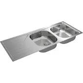 Teka UNIVERSE 80 T-XP 2C 1E, Aufsatzwanne, Rechteckig, Edelstahl, Edelstahl, 2 Becken, Rechteckig