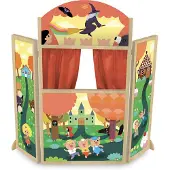 Vilac Holz Märchenpuppentheater Mélusine mit rotem Vorhang