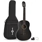 Gear4Music Konzertgitarre schwarz von – Set