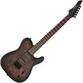 G4M 734 Pro E-Gitarre Black Burl Burst