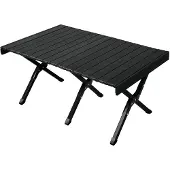 JAWINIO Gartentisch klappbar Falttisch tragbar Aluminium Schwarz