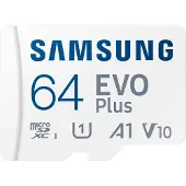 Samsung EVO Plus microSD-Speicherkarte (2024) (inkl. SD Adapter) - 64 GB, 64 GB, MicroSDXC, UHS-I, 160 MB/s, Class 1 (U1), V10