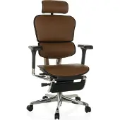Hjh OFFICE Luxus Chefsessel ERGOHUMAN PLUS LEGPRO GEN2 Ergonomischer Bürostuhl mit Armlehnen (höhenverstellbar) Leder Drehstuhl für Büro, Zuhause