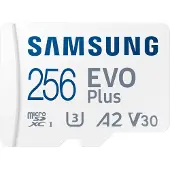 Samsung EVO Plus microSD-Speicherkarte (2024) (inkl. SD Adapter) - 256 GB, 256 GB, MicroSDXC, UHS-I, 160 MB/s, Class 3 (U3), V30