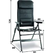 Brunner Campingstuhl Aravel 3D L hoch, schwarz
