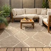 FRAAI In- & Outdoor Jute Teppich - Fora Lines Natural 160x230 cm