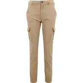 Urban Classics bequeme Damen Jeans Denim-Hose mit Stretch Baumwoll-Hose Beige