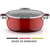 WMF Fusiontec Mineral Pro, Bratentopf mit Deckel, 24 cm, Passion Red 122541