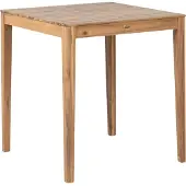 Beliani Gartentisch Hellbraun es Akazienholz 70x70 cm Quadratisch für 2 Personen Rustikaler Stil Balkon Terrasse Outdoor Holztisch