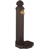 Relaxdays Standbrunnen antik, mit Wasserhahn & Becken, HxBxT: 77x29x33,5 cm, Wasserzapfsäule Garten, Terrasse, braun