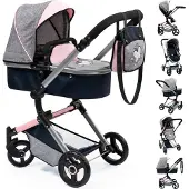 Bayer - Combi Dolls Pram - Vario - Grey Butterfly (18427AA)
