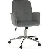 Hjh OFFICE Home Office Bürostuhl SOLAO CORD Schreibtischstuhl mit Armlehnen Stoff Drehstuhl