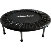Relaxdays Indoor Trampolin, Ø 95 cm, faltbares Minitrampolin bis 100 kg, Sport & Gymnastik, Fitnesstrampolin, schwarz