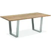Niehoff - Teak-Gartentisch Noah - Edelstahl 200 x 95 cm Teak recycelt Trapezkufe