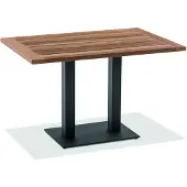 Niehoff - Rechteckiger Bistrotisch - Teak Teak recycelt Stahl Anthrazit 140 x 95 cm