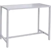 Mendler Set Bartisch + 4x Barhocker MCW-P91, Barstuhl Stehtisch, Outdoor Sitzpolster Seilgeflecht Metall hellgrau
