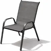 Mojawo Outdoorstuhl Gartenstuhl Stapelstuhl Metall Textilen Anthrazit
