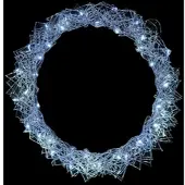 Mojawo LED Hängekranz / Tischdekoration Metall Ø30cm kaltweiss
