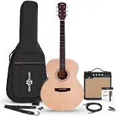 Gear4Music Jumbo-Elektroakustikgitarre von Natur