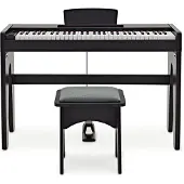 Gear4Music Keynote Junior Digital Piano & Stool Matte Black