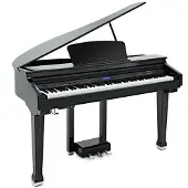 Gear4Music GDP-100 Digitaler Flügel von Gloss Black
