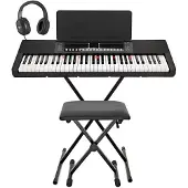 Gear4Music K1+ 61-Tasten-Key-Lighting-Keyboard mit Bluetooth von Ständerpaket